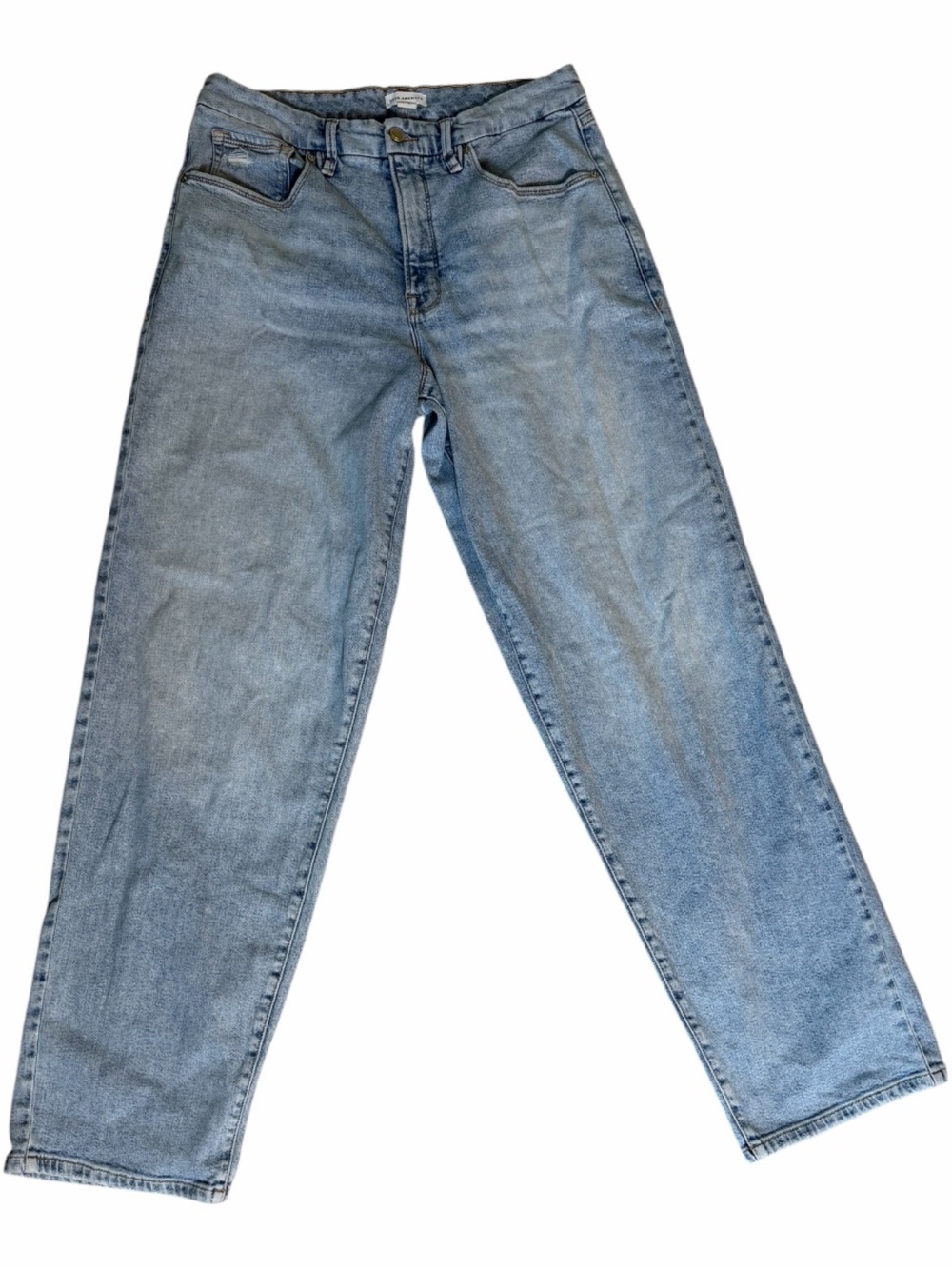 Good American Women's 90s Loose Jeans Cotton Blend Straight Leg Size 26